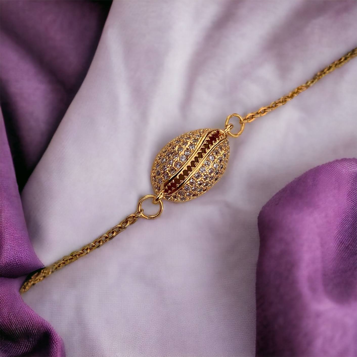 Golden Cowrie Shell Bracelet