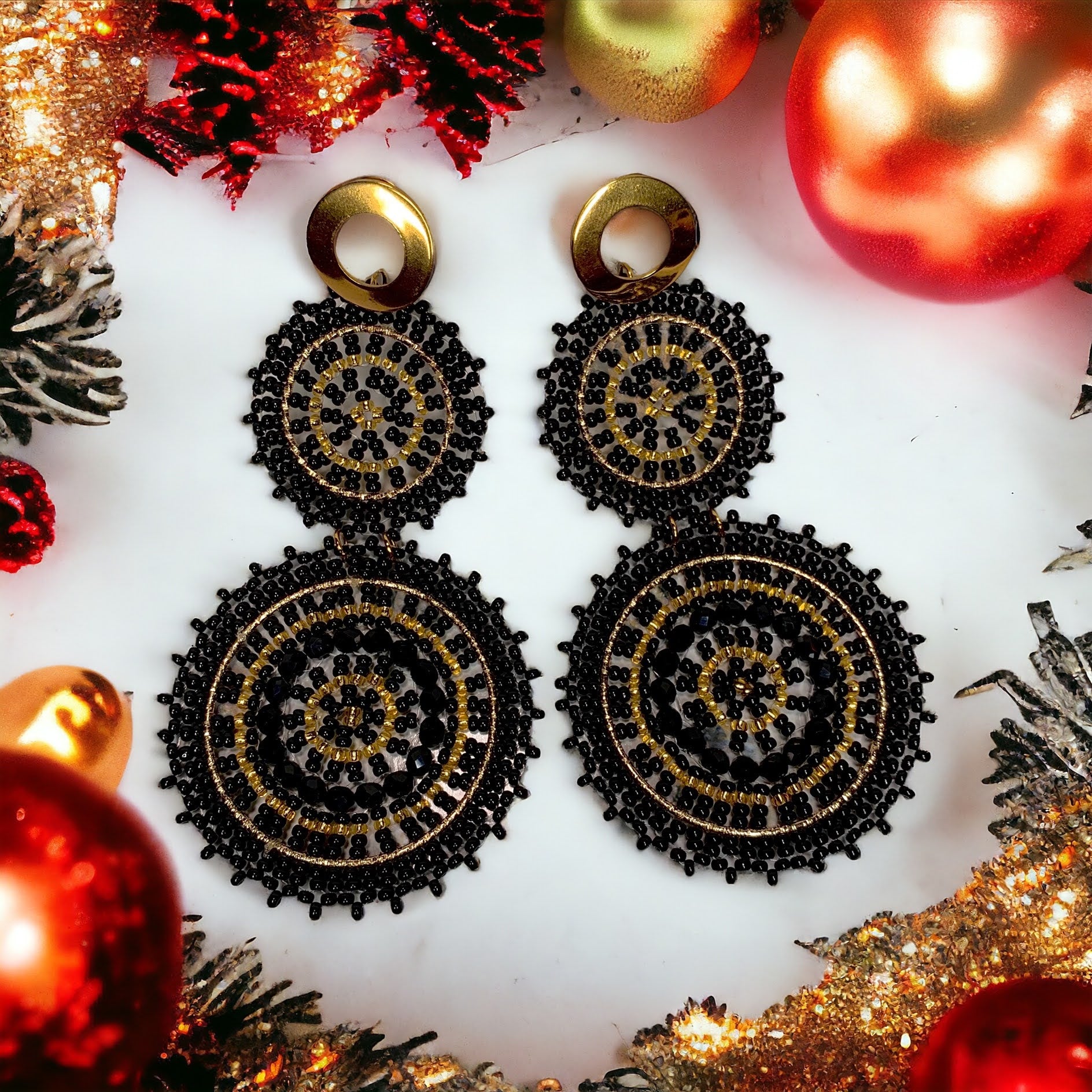 Noir Eclipse Statement Earrings