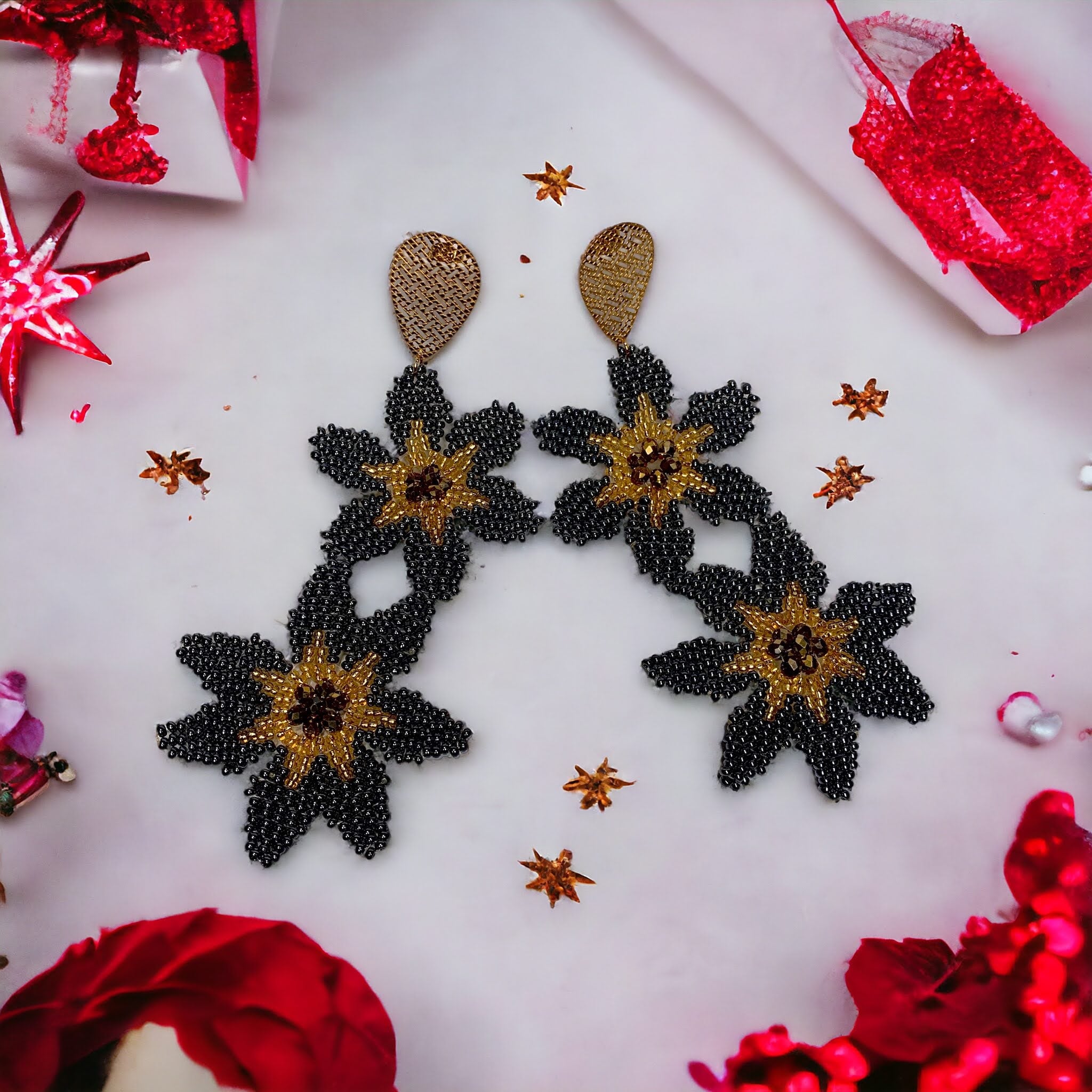 Midnight Bloom Cascade Earrings