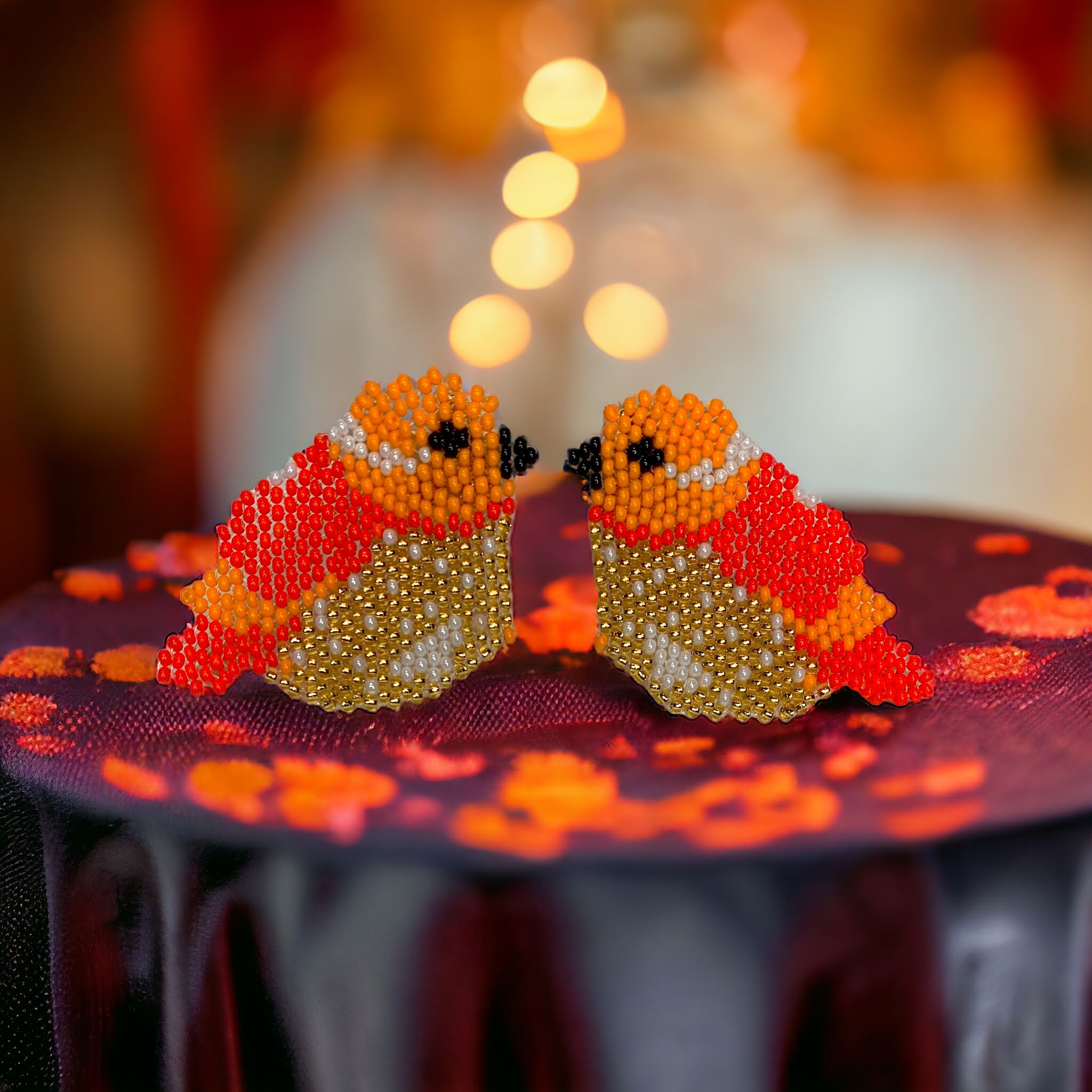 Autumn Lovebirds Stud Earrings