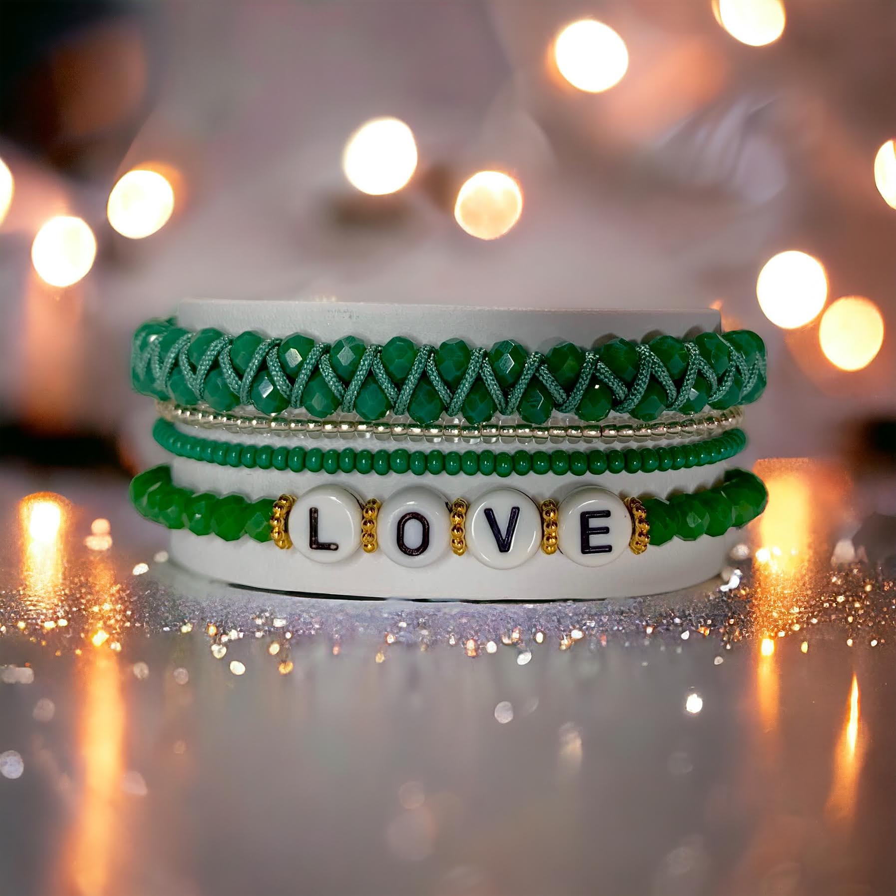 Emerald Love Bracelet Set