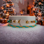 Golden Heart Beaded Bracelet